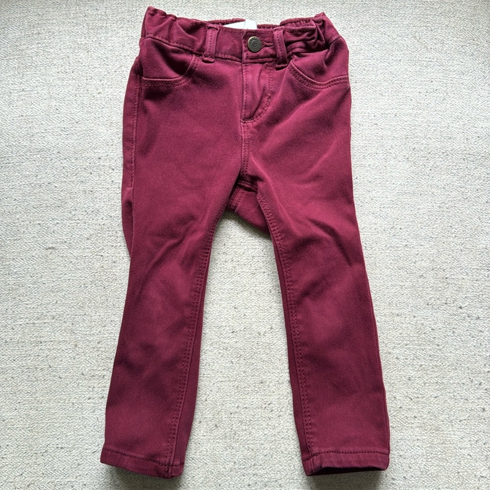 Toddler Girl Maroon Jeggings